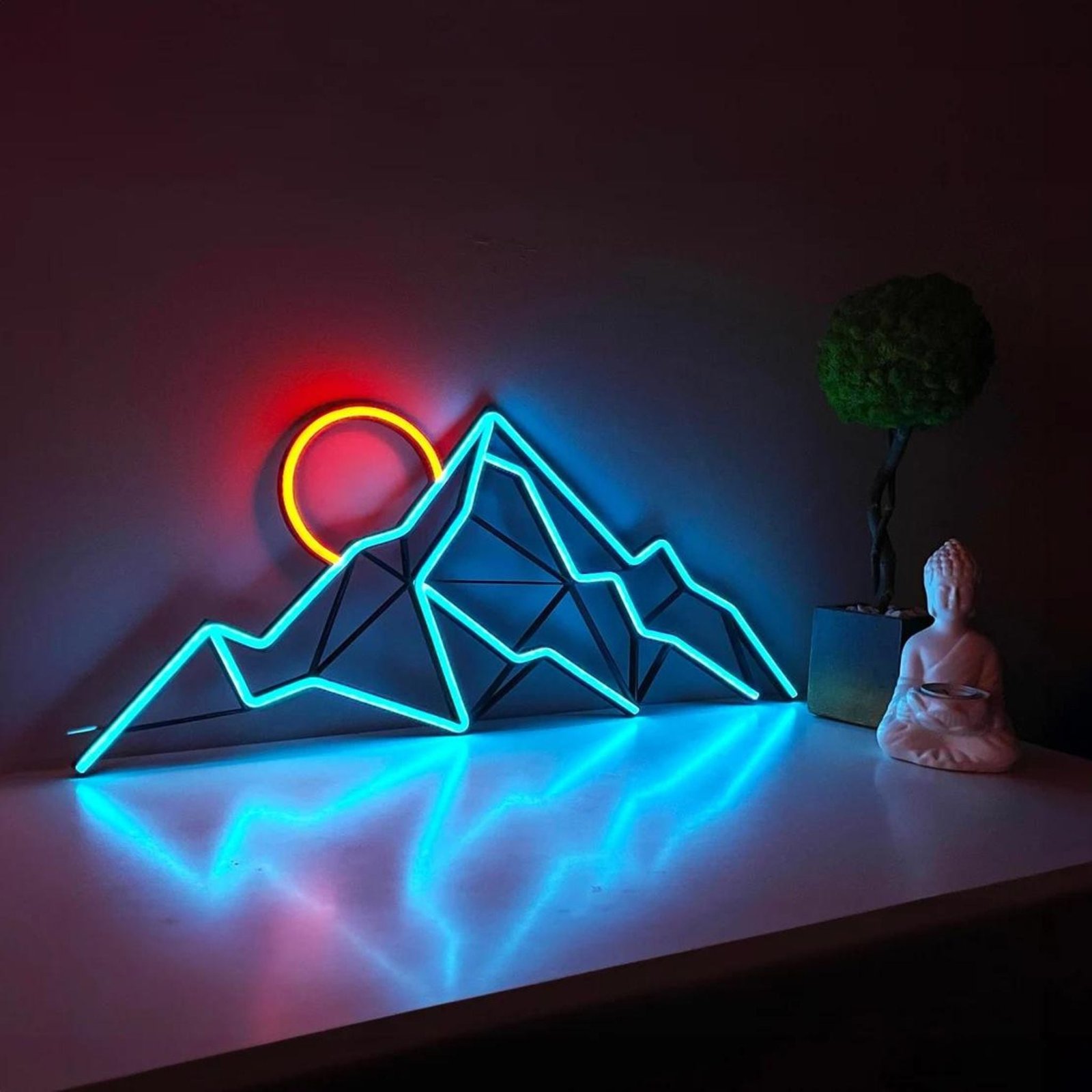 Neon Sign Mountains - Wall Art LED Light Decor